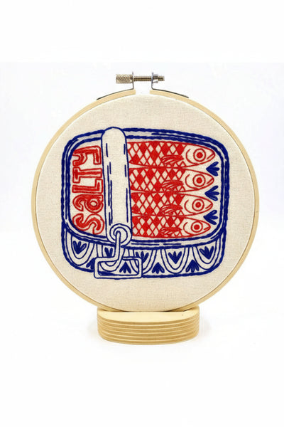 HOOK LINE &amp; TINKER Embroidery Kit - Canned Sardines