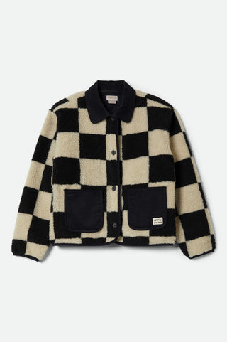 BRIXTON Delilah Sherpa Jacket - Black and Cream 