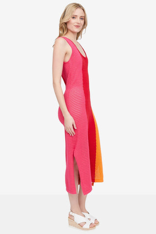 HILARY MACMILLAN Tricolor Crochet Dress