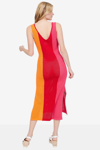HILARY MACMILLAN Tricolor Crochet Dress