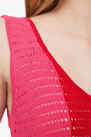HILARY MACMILLAN Tricolor Crochet Dress