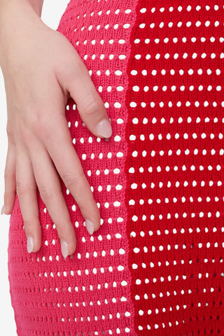 HILARY MACMILLAN Tricolor Crochet Dress