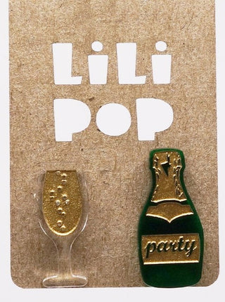 Boucle d'oreille champagne. Parfait idée cadeau femme. Bijoux fait au Québec.