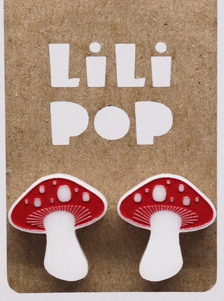 Boucle d'oreille champignon. Parfait idée cadeau femme. Bijoux fait au Québec.