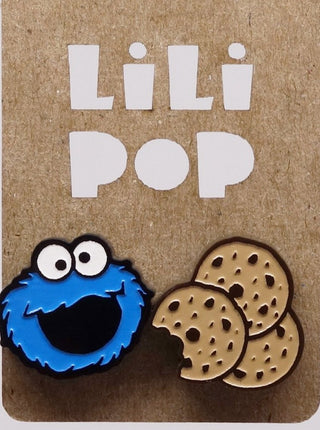 Boucle d'oreille Cookie Monster. Parfait idée cadeau femme. Bijoux fait au Québec.