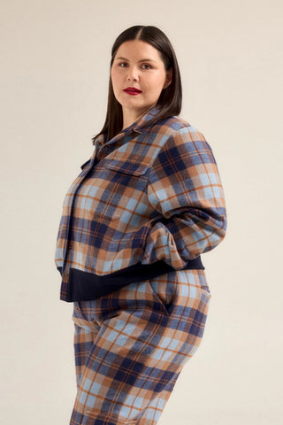 HILARY MACMILLAN Plaid Bomber Jacket