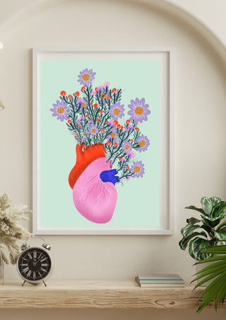 VIVIAN SOFIA Flowery Heart Poster