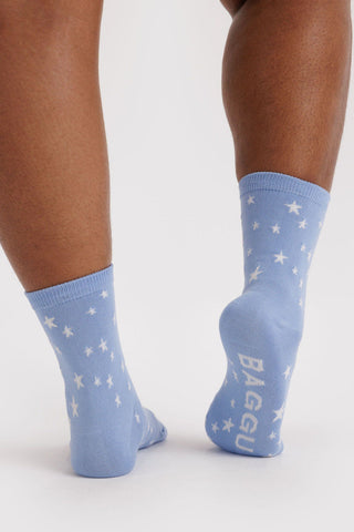 BAGGU Crew Socks - Blue Star