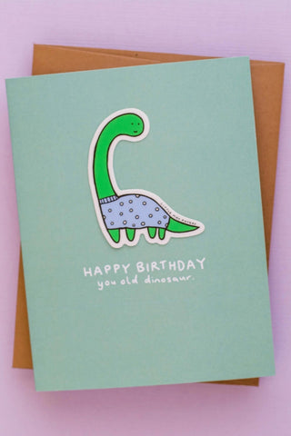 LITTLE MAY PAPERY Self-Adhesive Greeting Card - You Old Dinosaur