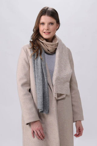 FRAAS Color Block Knit Scarf - Gray 