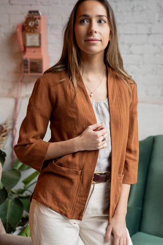 MEEMOZA Kimono Cardigan - Cognac