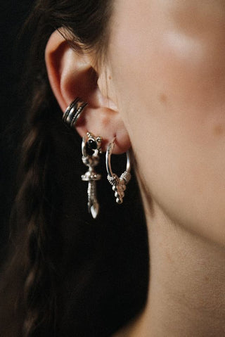 BLACK KALA Beaded Mountain Rings - Silver 