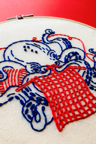 HOOK LINE &amp; TINKER Embroidery Kit - Knitting Octopus