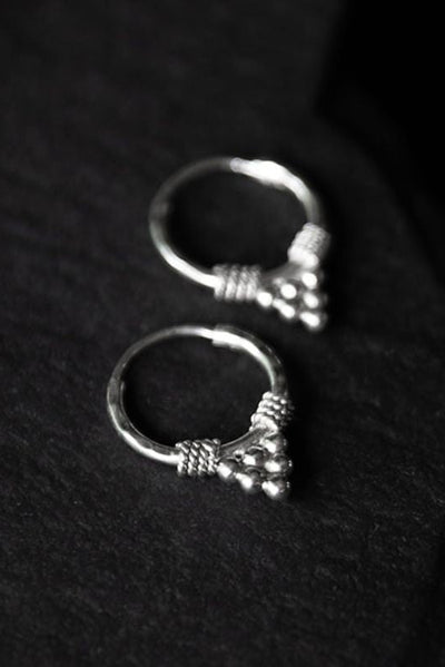 BLACK KALA Beaded Mountain Rings - Silver 