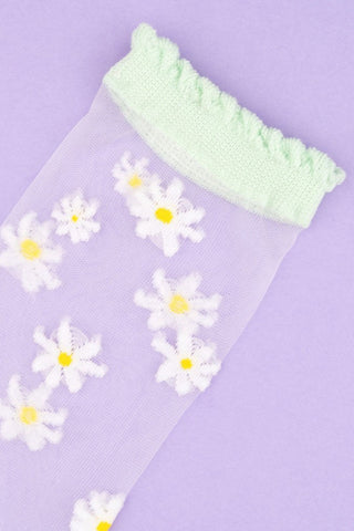 COUCOU SUZETTE Transparent Socks - Daisies 