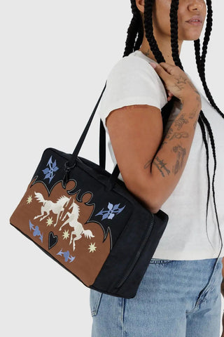 BAGGU Medium Bowler Bag - Western Appliqué