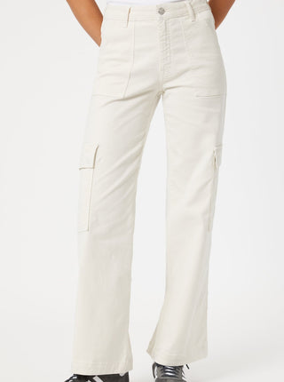 MAVI Cargo Alva - Off White, cargo droit taille haute. Vendu à Montréal.