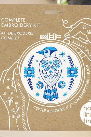 HOOK LINE &amp; TINKER Embroidery Kit - Folk Blue Jay