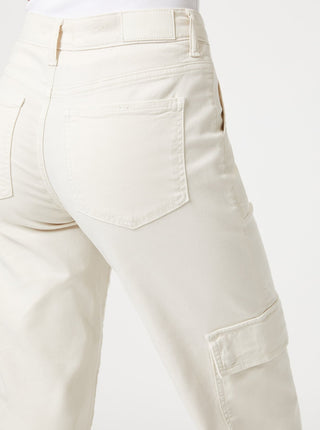 MAVI Cargo Alva - Off White, cargo droit taille haute. Vendu à Montréal.