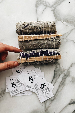 ESSENCE OF LIFE ORGANICS Palo Santo and White Sage Smudge with Lavender