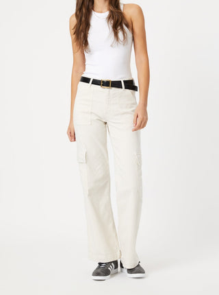 MAVI Cargo Alva - Off White, cargo droit taille haute. Vendu à Montréal.