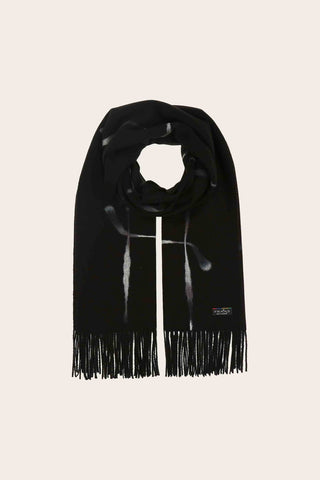 FRAAS Cashmink Check Scarf - Black and White 
