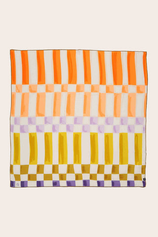 FRAAS Foulard Soie Carré Rayé - Oiseau de Paradis