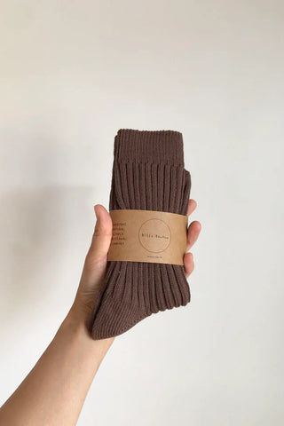 BILLY BAMBOO Ribbed Cotton Socks - Neutral