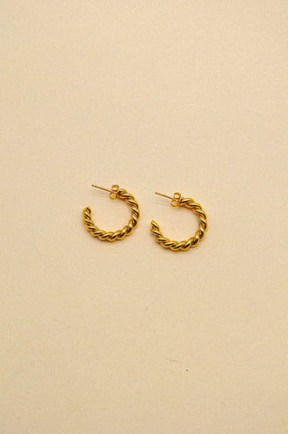 LA RENARDE Medium Twisted Hoop Earrings