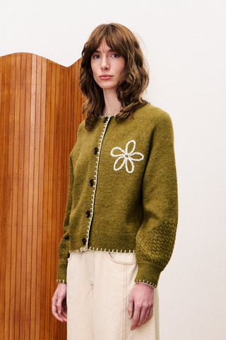 FRNCH PARIS Bergamot Cardigan - Khaki