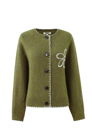 FRNCH PARIS Bergamot Cardigan - Khaki
