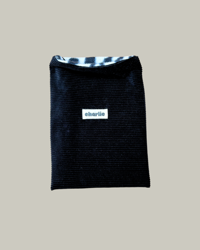CHARLIE Pochette à Livre Grand Format - Velours Noir