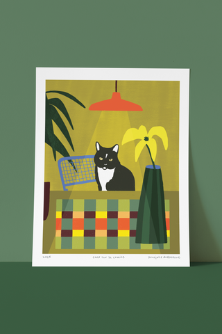 ANNE JULIE DUDEMAINE Cat on a Chair Poster