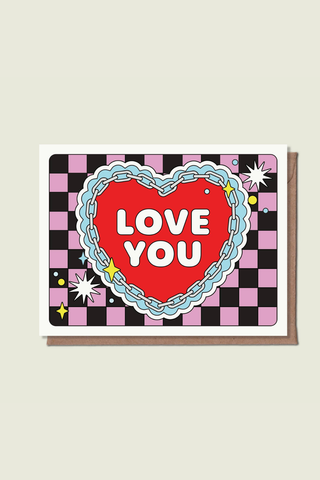 SWORD RABBIT STUDIO Love You Heart Greeting Card