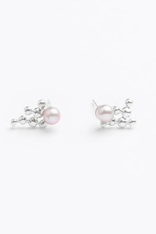 MICHELLE KEMP Pearl Cluster Earrings - Pink