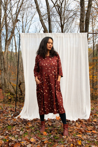 KAZAK Persea Dress - Burgundy Moons