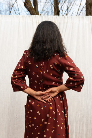 KAZAK Persea Dress - Burgundy Moons