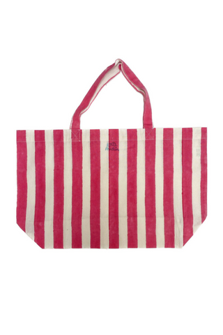 KATE AUSTIN Cabanes Striped Market Bag - Pink and White
