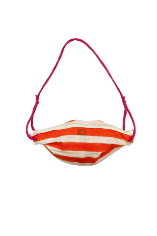 KATE AUSTIN Orange and White Wide Stripe Candy Bag