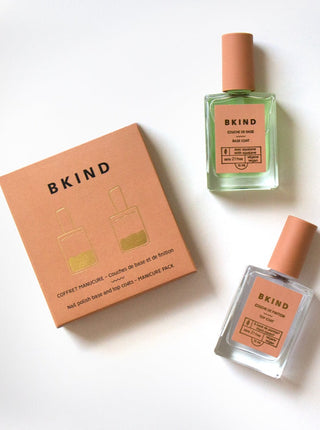 BKIND Vernis à Ongles - Manucure Pack, lot avec une base et un top coat. Parfaite idée de cadeau pour femme.
