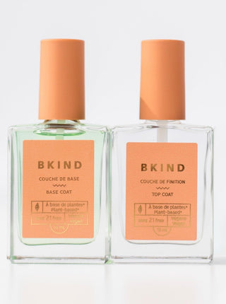 BKIND Vernis à Ongles - Manucure Pack, lot avec une base et un top coat. Parfaite idée de cadeau pour femme.