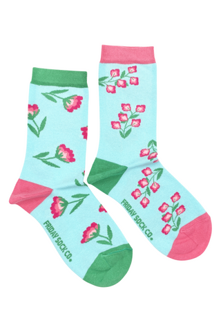 FRIDAY SOCK CO. Socks - Sweet Pink Flowers 