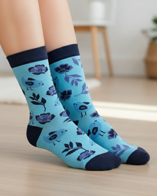FRIDAY SOCK CO. Socks - Blue Bird and Flower