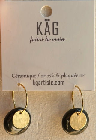 KAG Double Round Ceramic Earrings