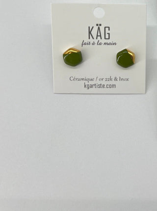 KAG Hexagon Ceramic Earrings