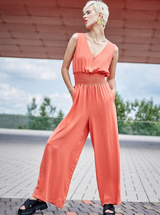 Combinaison coral longue. MELOW. Montreal designer boutique.