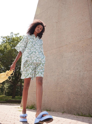 EVE GRAVEL Burmuda Arthémis - Blue Flowers