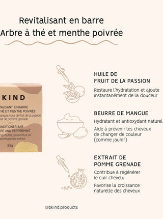 BKIND Revitalisant en Barre - Cheveux coloré ou blanc, fait localement à Montréal, Québec.