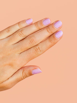 BKIND Vernis à Ongles - Wonderland, lilas rempli de mini pailettes blanches et mates. Parfaite idée de cadeau pour femme.