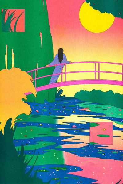 KIBLIND Affiche Maria Medem - Bassin aux Nymphéas Harmonie Rose